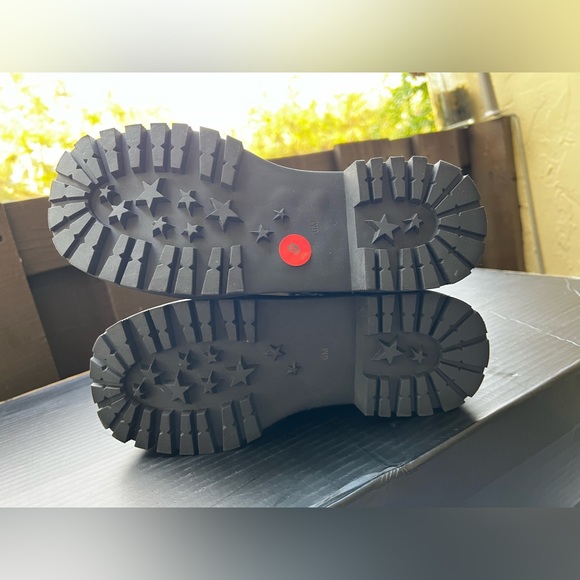 RARE! Dolls Kill Current Mood Blue Flame Combat Boots - Picture 6 of 16